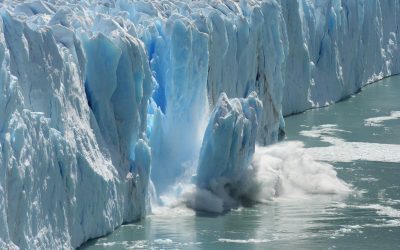Antarctic Melting Glacier in a Global Warming Environment