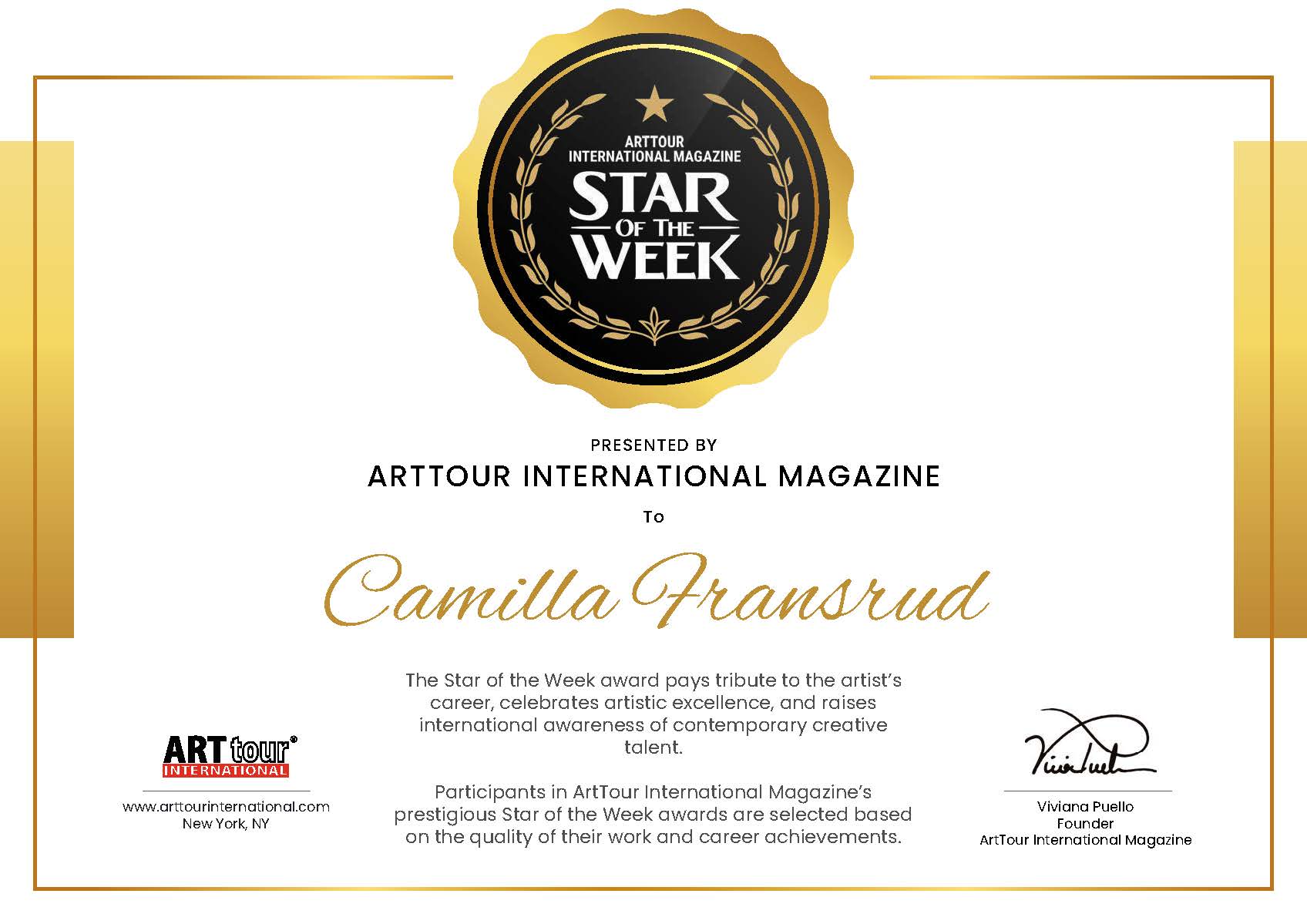Camilla Fransrud Star of the Week