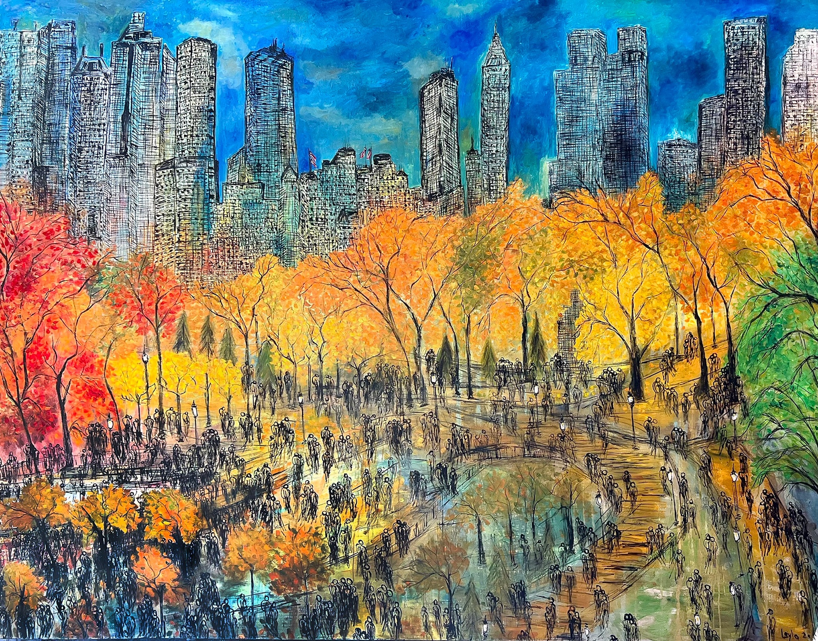 "Central Park Dream Opus 1956" Oil on Canvas, 132x108 by Layla Fanucci