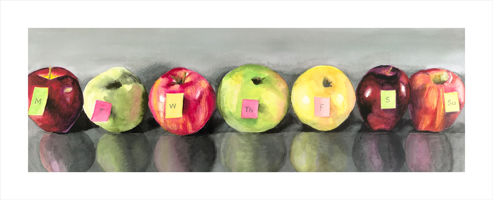 "An Apple A Day" Watercolor by John Nieman