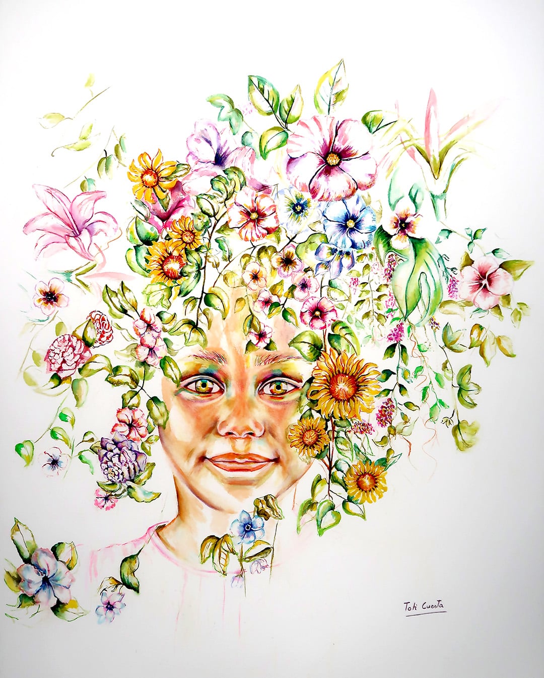 "I Am Spring" Watercolor by Toti Cuesta