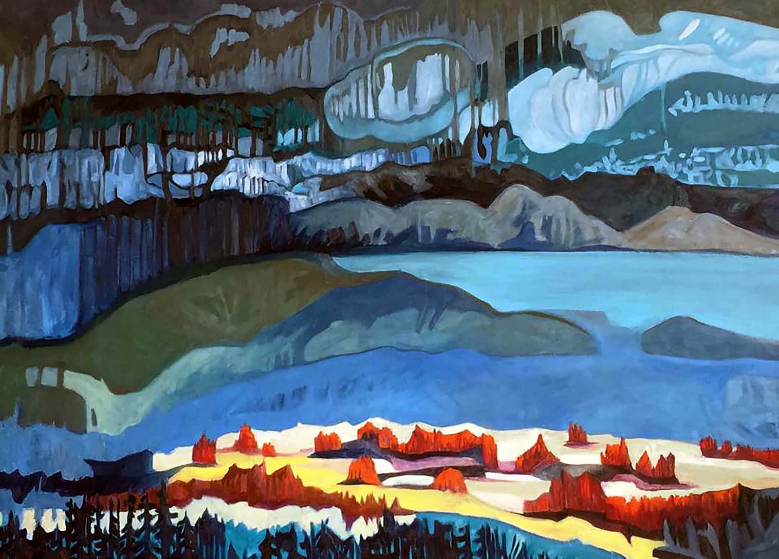 "Storm-Over-The-River-Delta" Oil Paint, 48x36in by Alison Barrows-Young