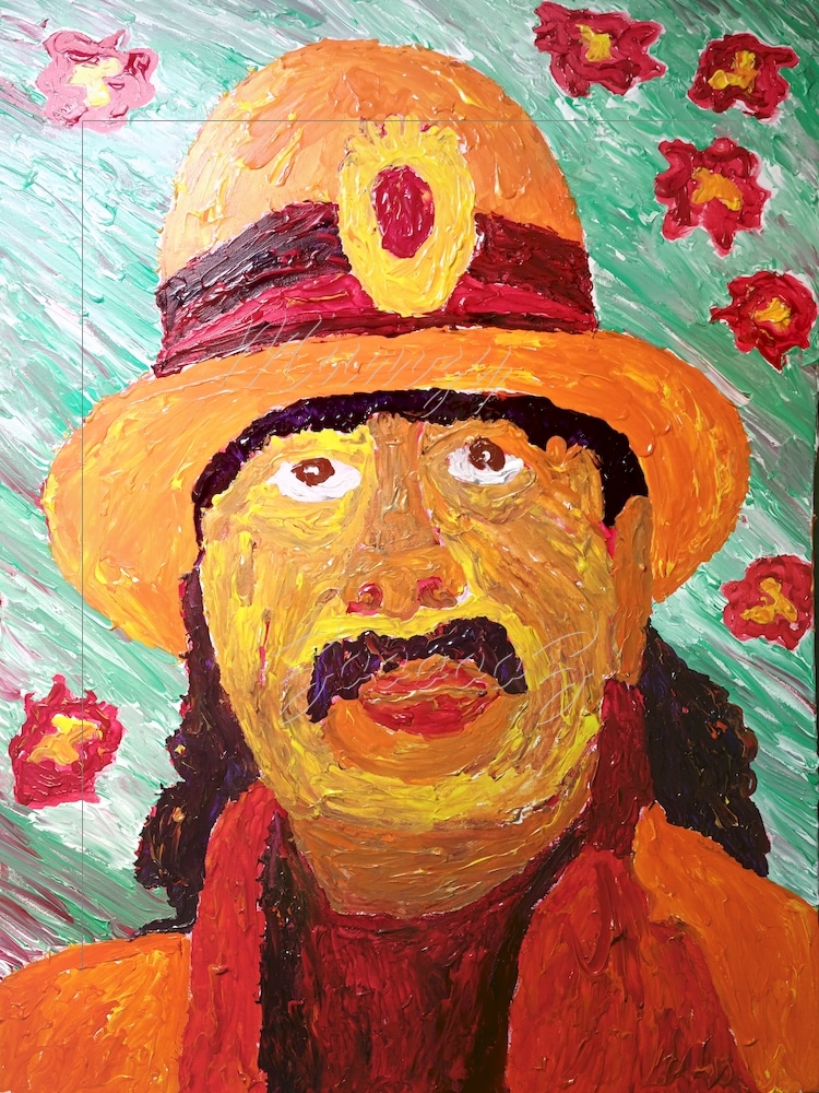 "Carlos Santana" 2021, Acrylic by ZoooooZ (Roland Zulehner)