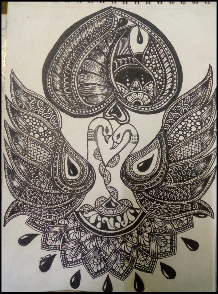 Mandala Art In Peacock Painting by Satya