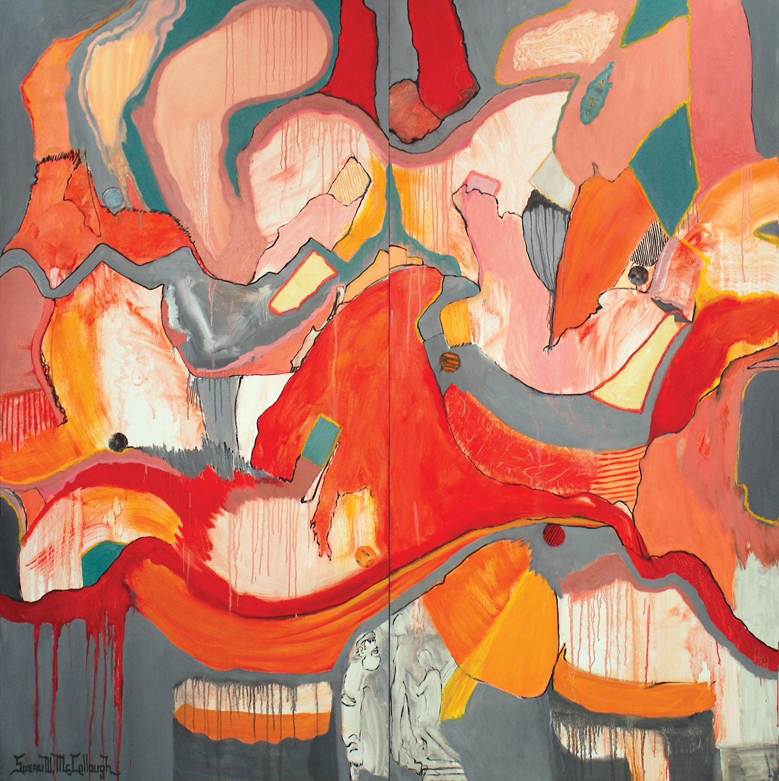 “Counterpart I & II” Diptych, Oil on Canvas, 72”x72” by Susan N. McCollough