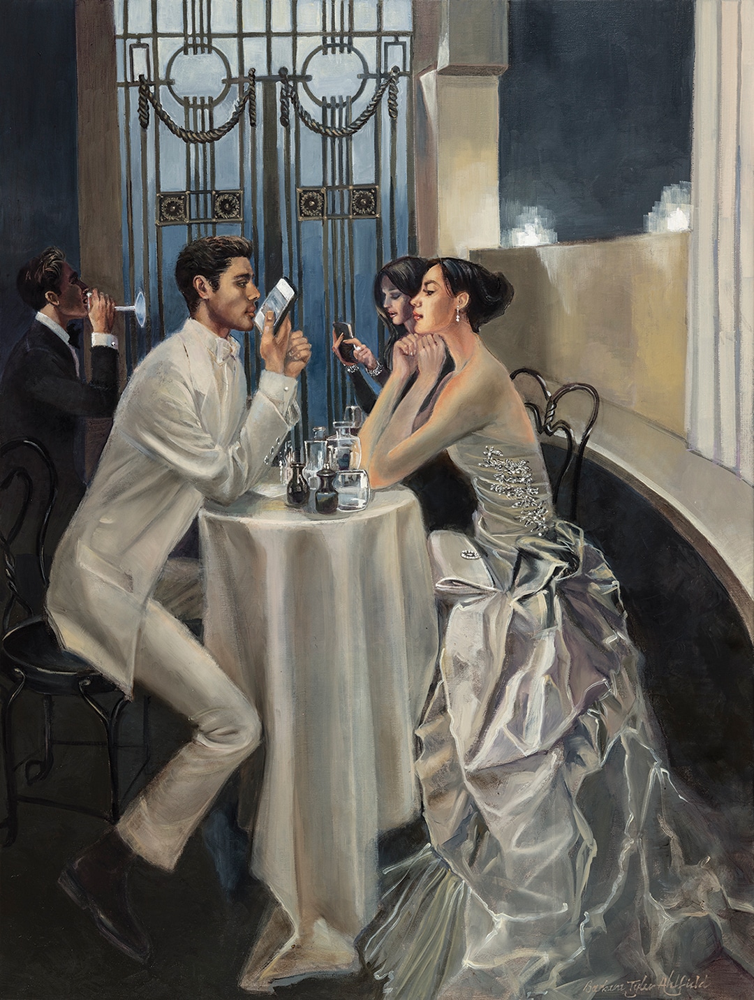 “Cafe-Society” Oil on Canvas  by Barbara Tyler Ahlfield