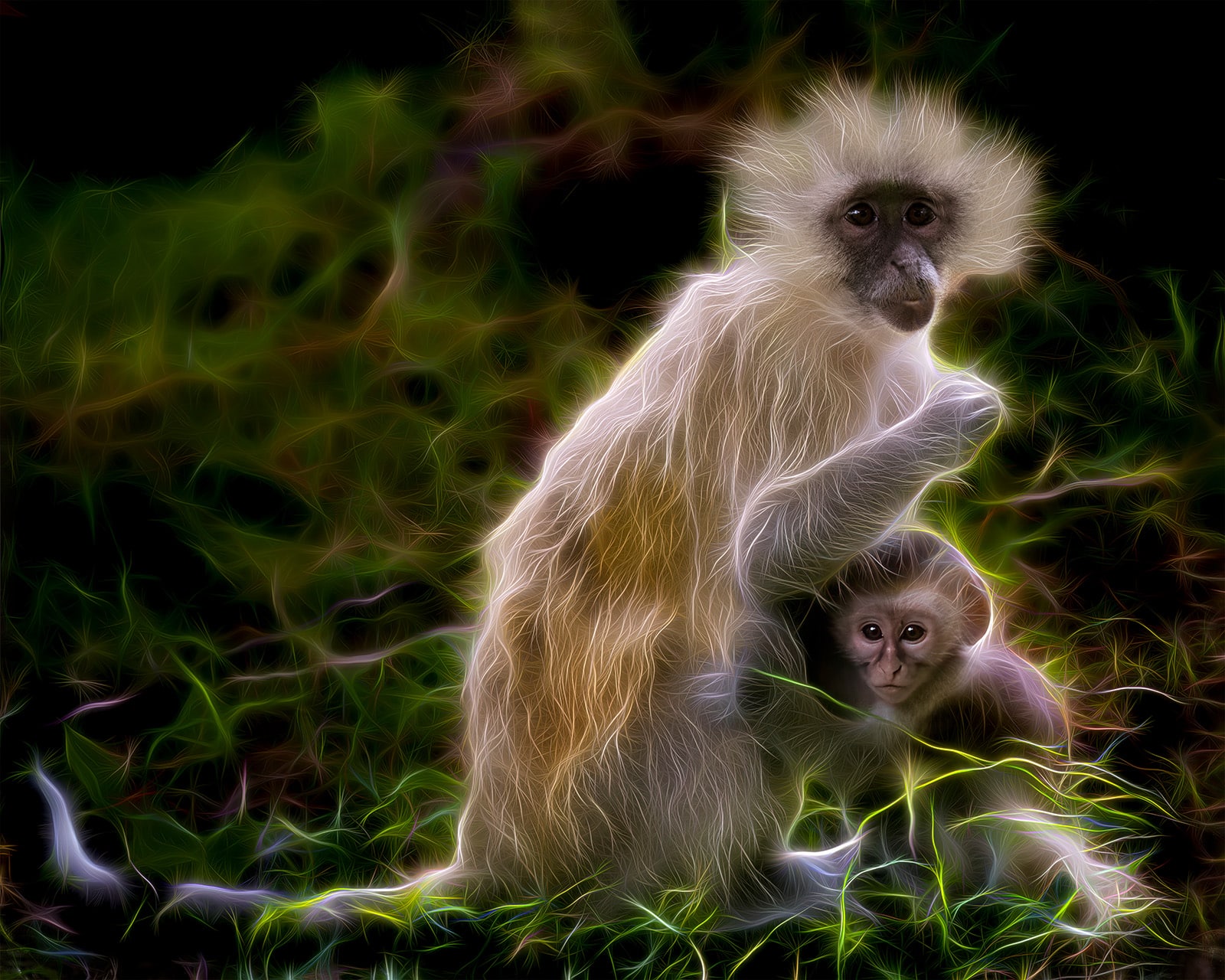 290 Vervet MaMa & Baby Monkey by Howard Harris