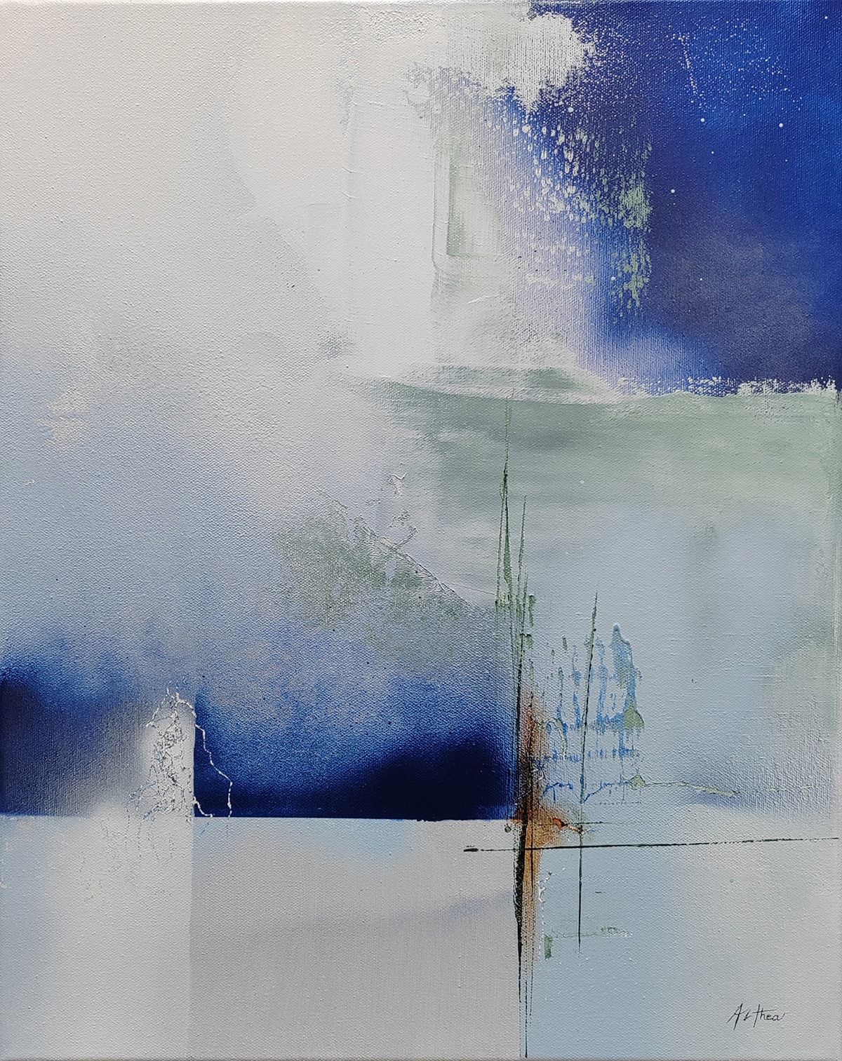 Blue 1, Acrylic and Mixed Media by ALTHEA