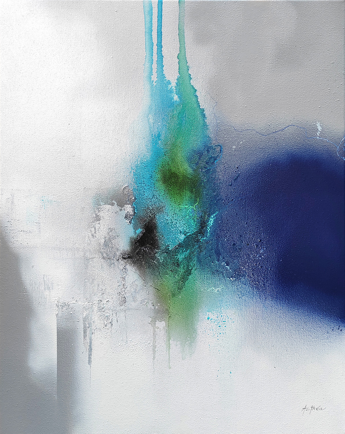 Blue 3, Acrylic and Mixed Media by ALTHEA