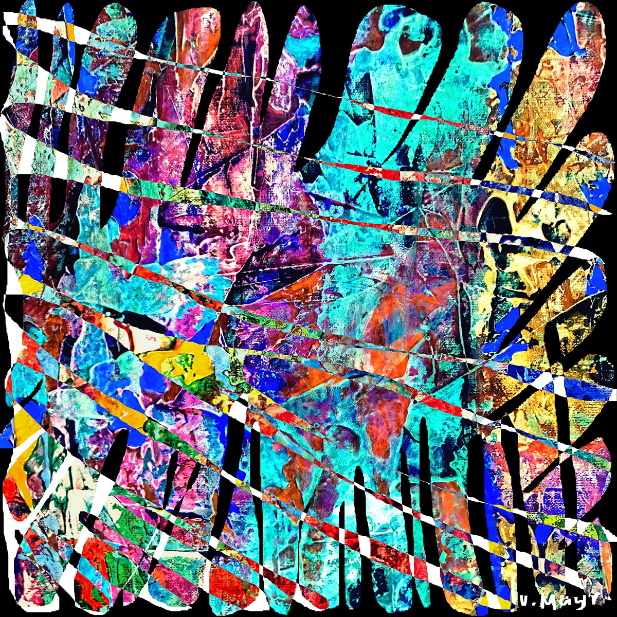 "Celebration Of Colors" Digital, 80x80x0.7cm by Volker Mayr