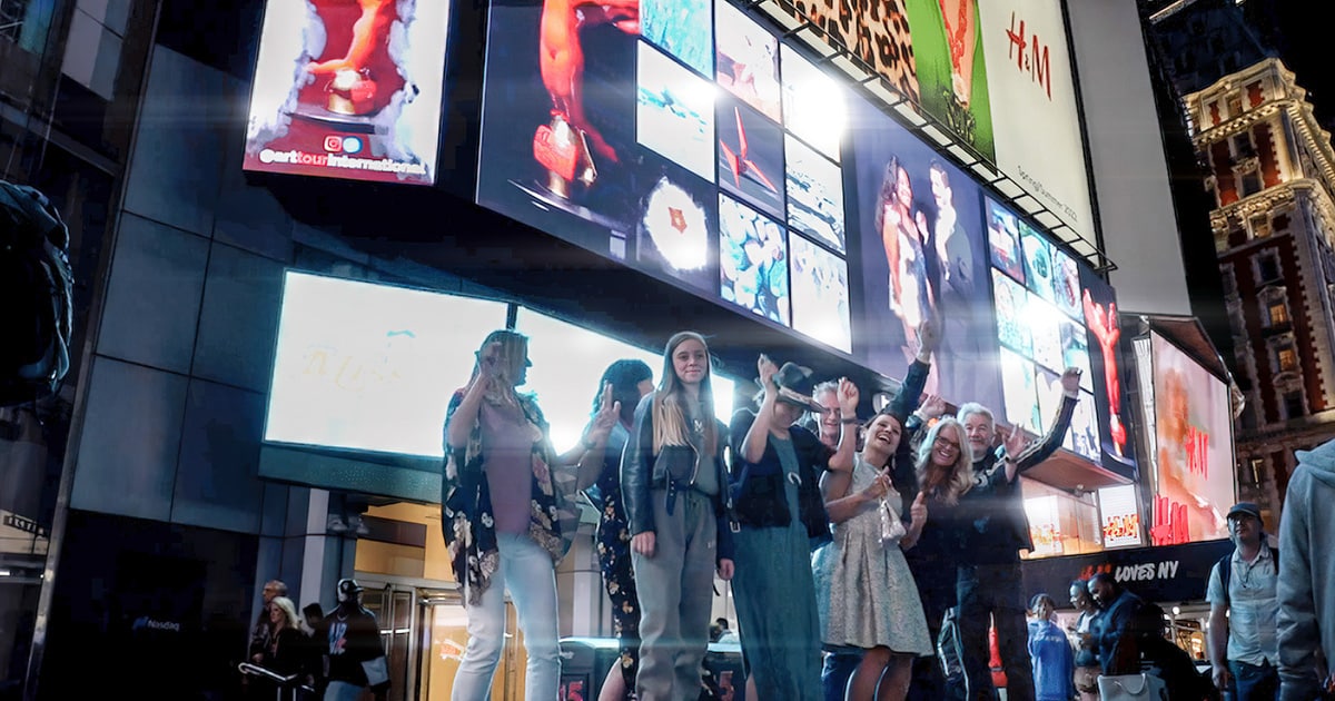 Times Square Billboards Illuminate Mesmerizing Exhibitions