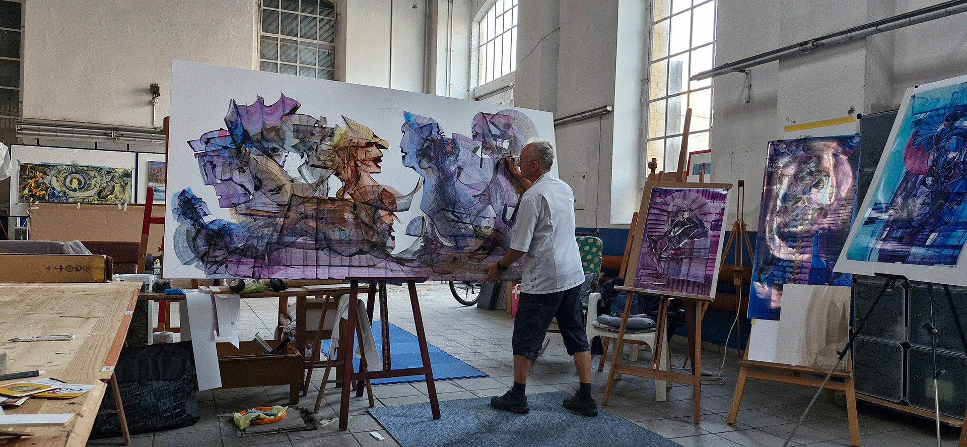 Working on "Family Stories" Acrylic ink on Photo Paper by Goran Makeski Working on "Family Stories" Acrylic ink on Photo Paper by Goran Makeski