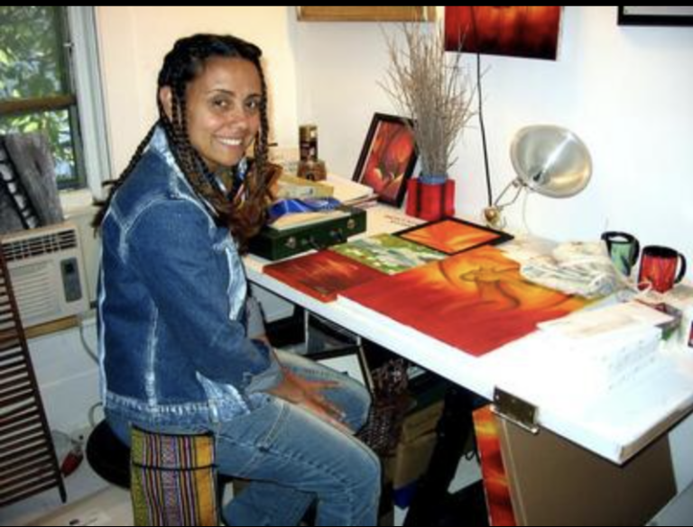Viviana Puello in her first studio, Saratoga Springs, 2003