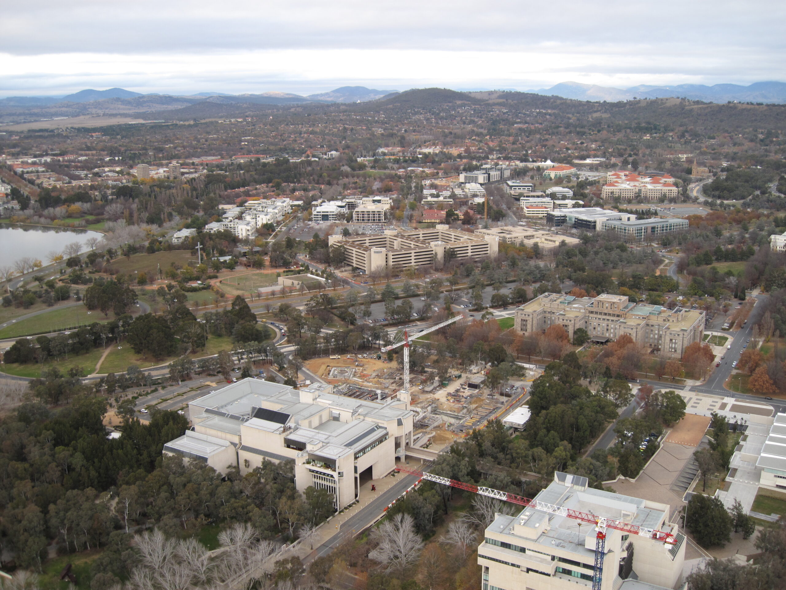 Field: featured image Aerial view of the National Gallery of Australia beside Lake Burley Griffin in Canberra