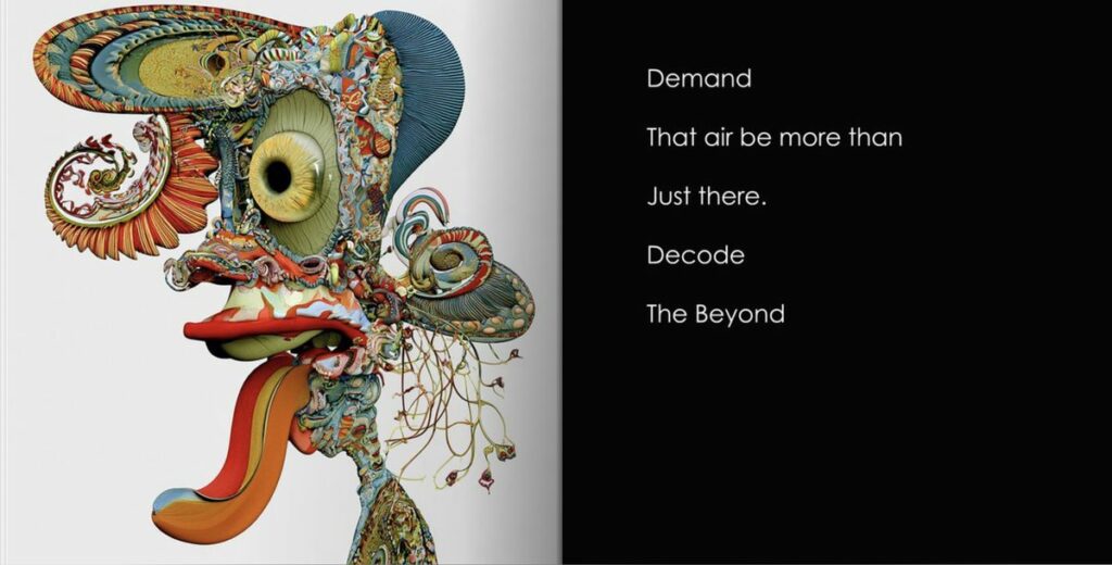 A spread from PLUNGE! — illustration facing verse