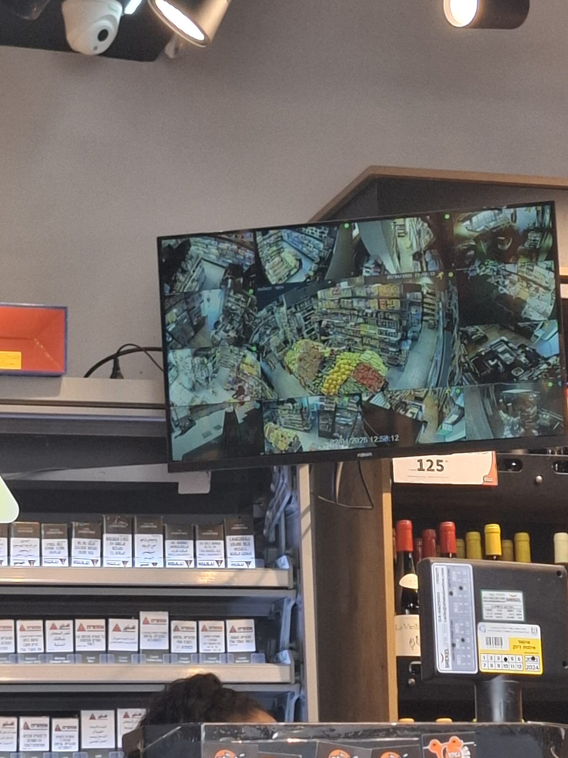 Field: featured image A white CCTV camera mounted high inside a retail store